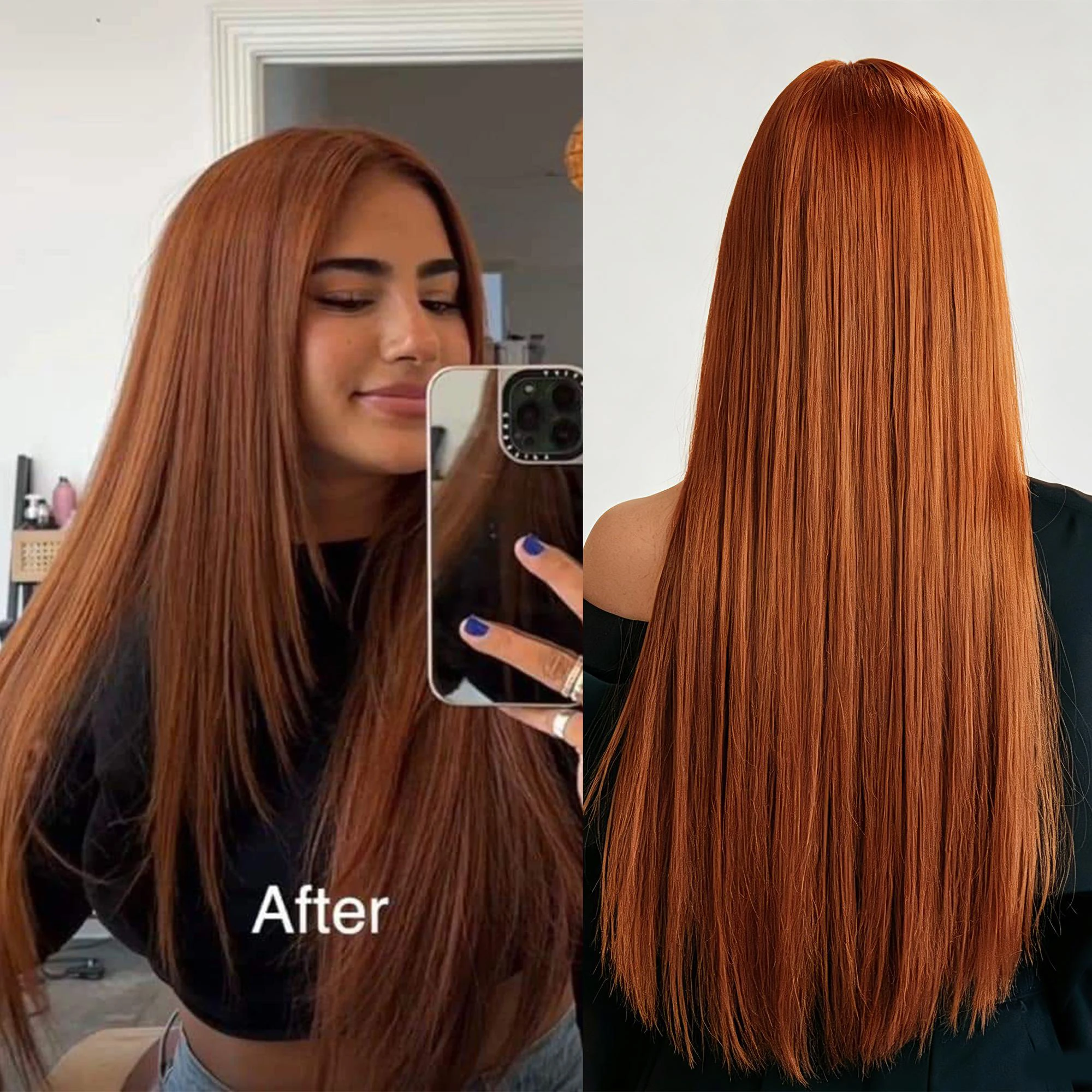 Hellblonde Perücke, 28 Zoll lange, gerade synthetische Perücke aus Hochtemperaturfasern für Cosplay, Moonlight White – Detail 4