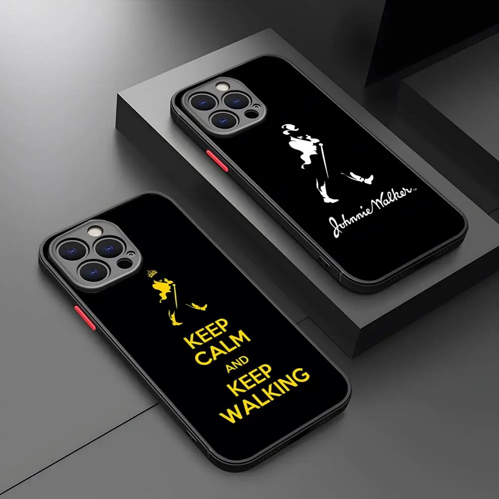 J-Johnnie Walker Logo Phone Case Matte Transparent Back For iPhone 15 14 13 12 11 Pro Max X XR XSMax 7 8 Plus Cover