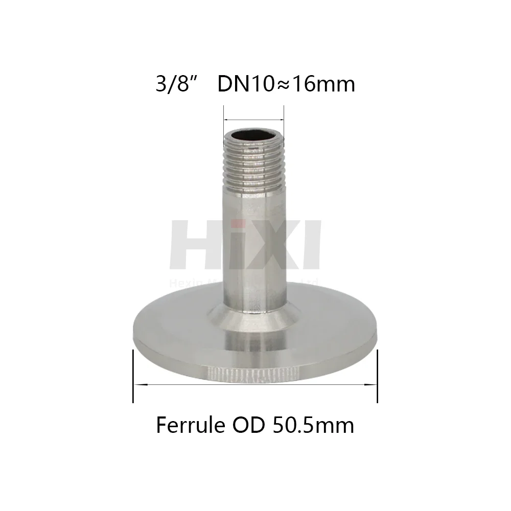 YQBS-304 ステンレス鋼サニタリーパイプ継手おねじトライクランプフェルール 1/4 "3/8" 1/2"