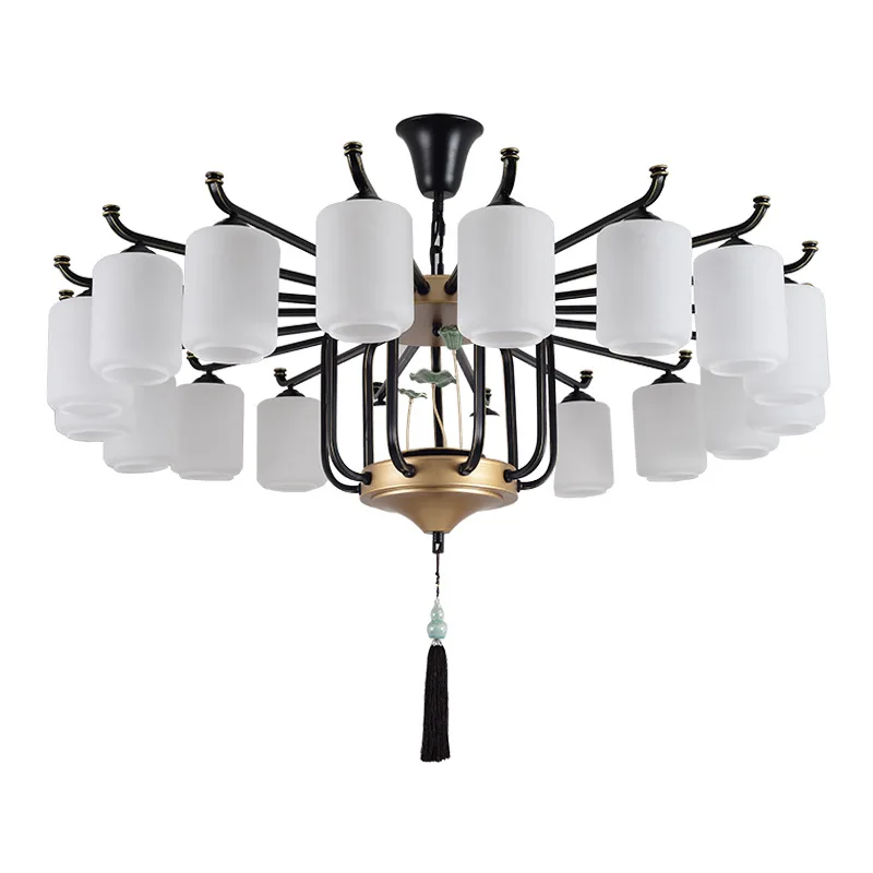 

New Chinese style, hotel, living room, dining room, chandelier