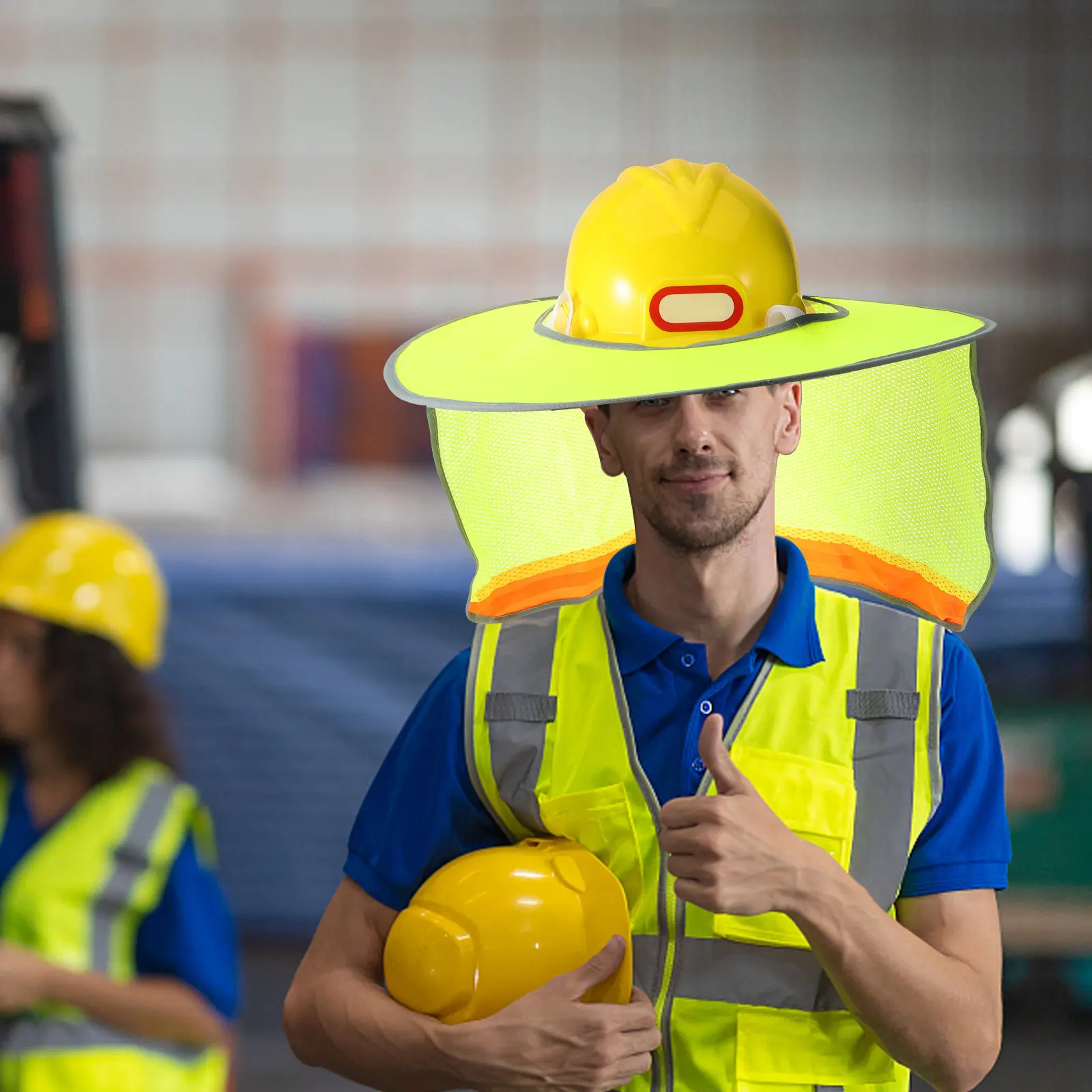 

Солнцезащитный козырек для каски с отражающими полосами для защиты от УФ-излучения, защита шеи и лица, для строителей, для безопасности на открытом воздухе