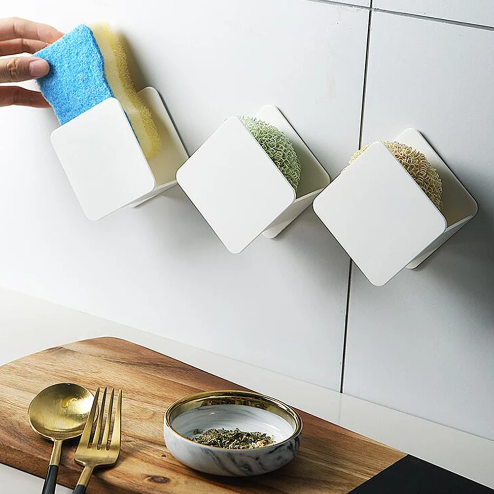 

2 pcs Hollow Sponge Holder For Kitchen Sink Storage Kitchen Storage Rack Cleaning Cloth Organizer Sponge Drain Rack