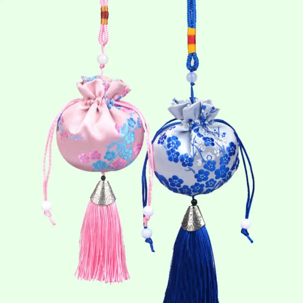 الرجعية زهرة المرأة الكيس شنقا التطريز مجوهرات حقيبة التخزين قلادة سيارة معلقة النمط الصيني الكيس فتاة