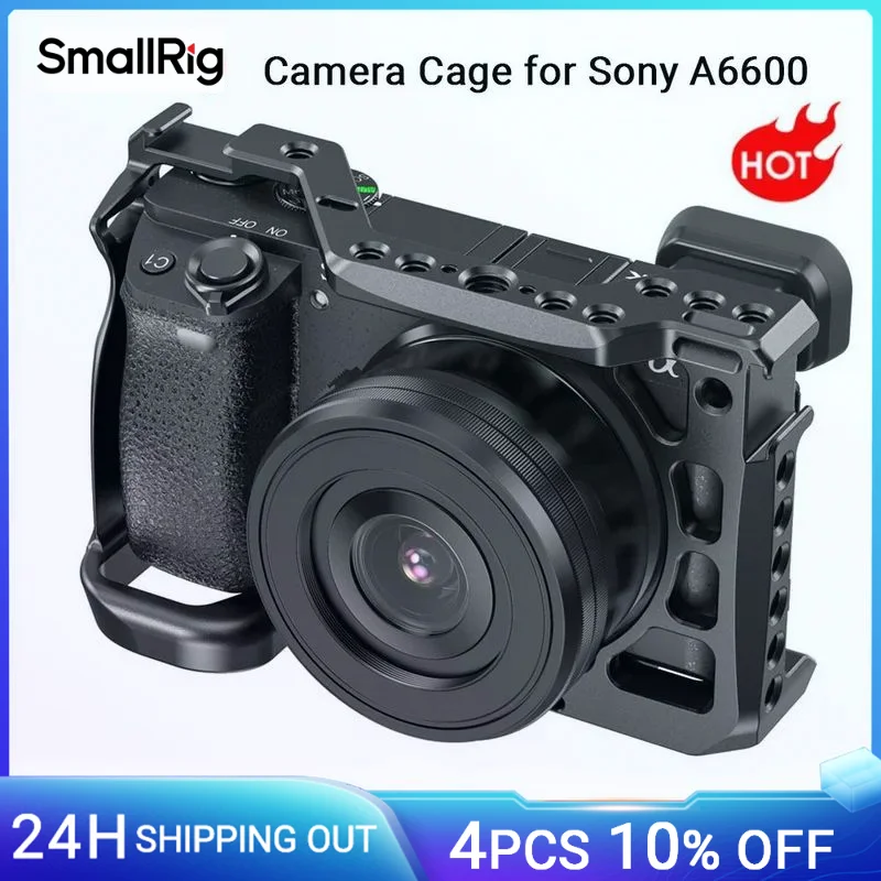 SmallRig A6600 Camera Cage for Sony A6600 Dslr Cage With Cold Shoe and Arri Locating Holes Tripod Shooting Cage Accessory 2493