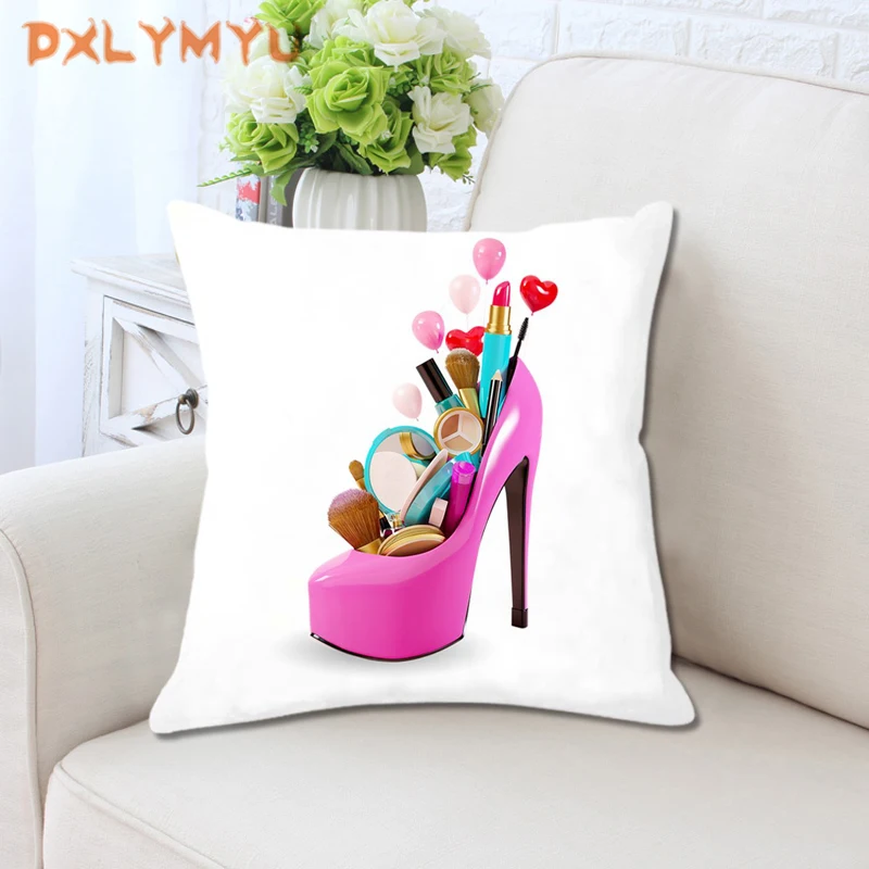 Cosmetic Patterns Velvet Cushions Case Makeup Print Decorative Pillowcase Living Room Sofa Throw Pillow No Inner Core