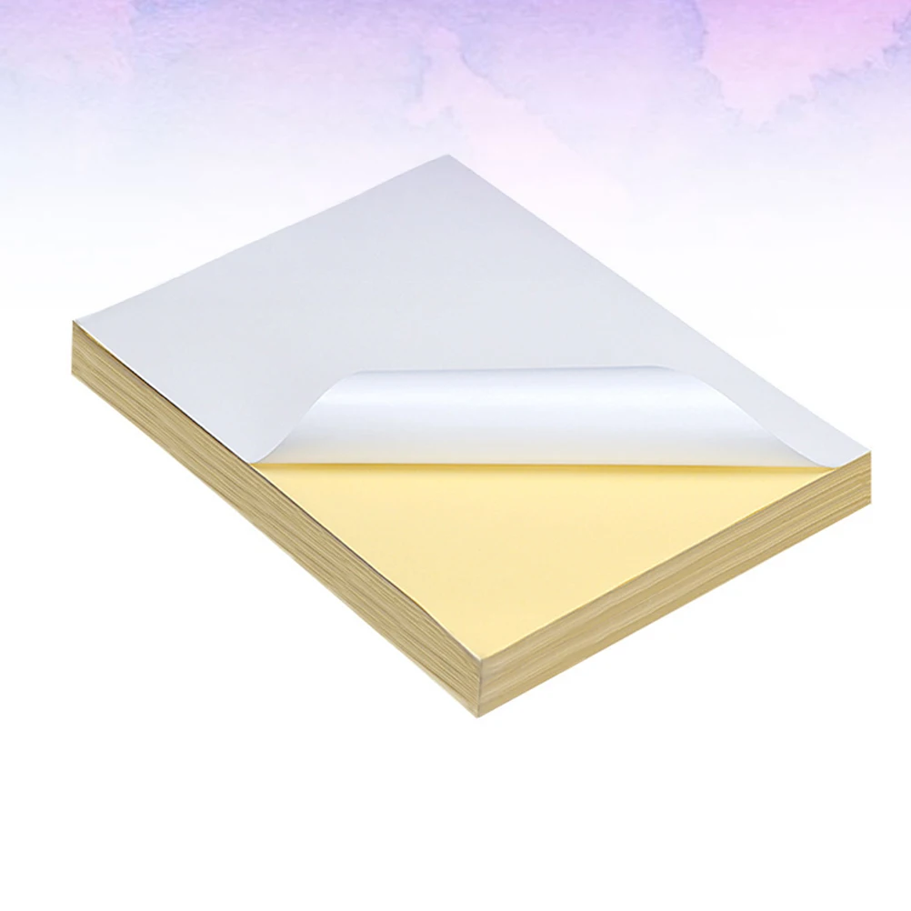 

100 Pcs A4 Printing Paper Adhesive Typing Labels White Self Adhesive Sheets Compatible Ink Jet Copier Folder Use