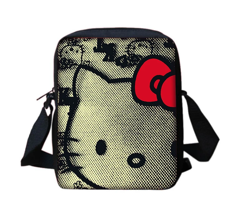 Sanrio-Hello Kitty saco de ombro impresso para meninos e meninas, bolsa casual infantil, bolsa de telefone, bolsa de compras, bolsa de compras fofa