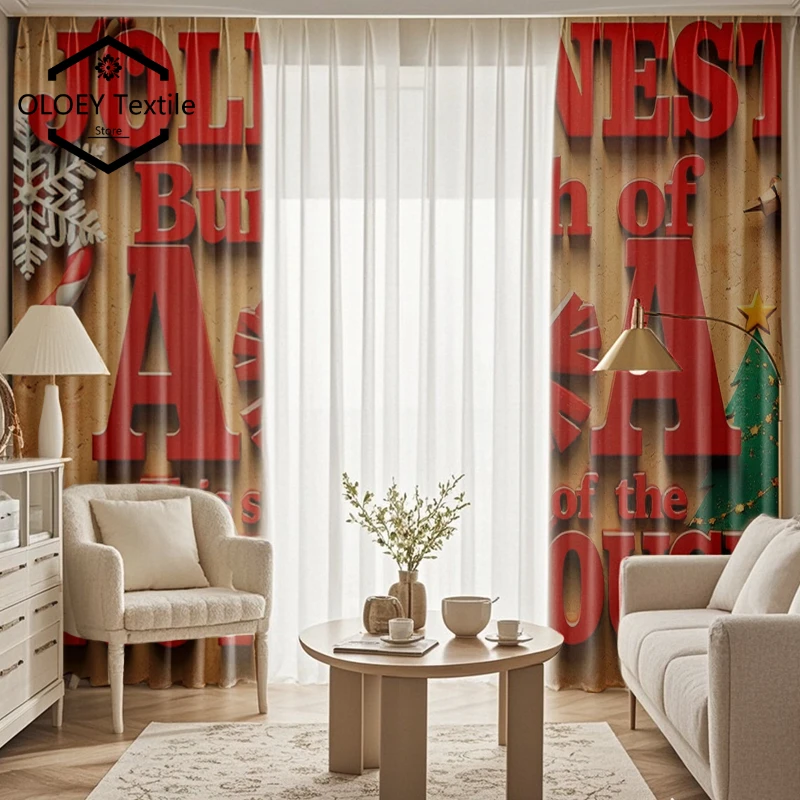 

Joyful Celebration Print Curtains for Living Room - Vibrant Digital Design Party Theme Blackout Thermal Drapes Decor