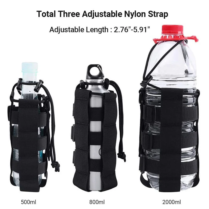 Adjustable Water Bottle Holder Pouch Outdoor Sports Kettle Holder Bag up to 2000ml Bottle for Camping Fishing Hiking - Image 4