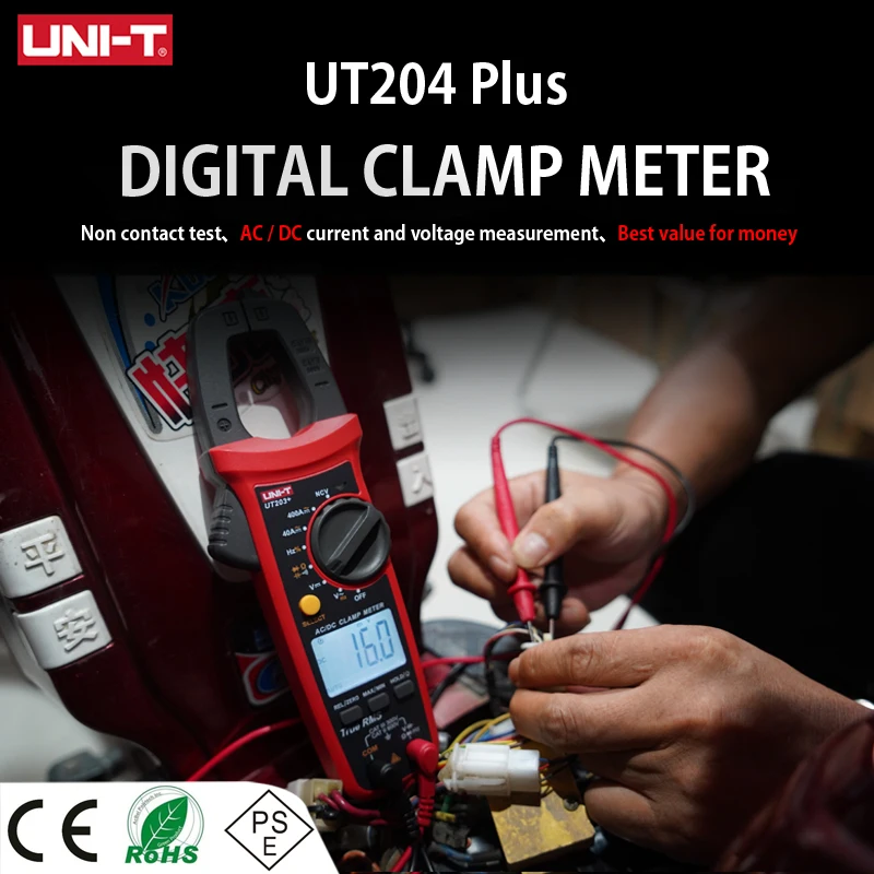 

UNI-T UT204 Plus/UT210 Series Clamp Ammeters. Тестер температуры и напряжения, цифровой мультиметр с ЖК дисплеем, True Rms, Зажим постоянного и переменного тока, Бесконтактный индикатор напряжения