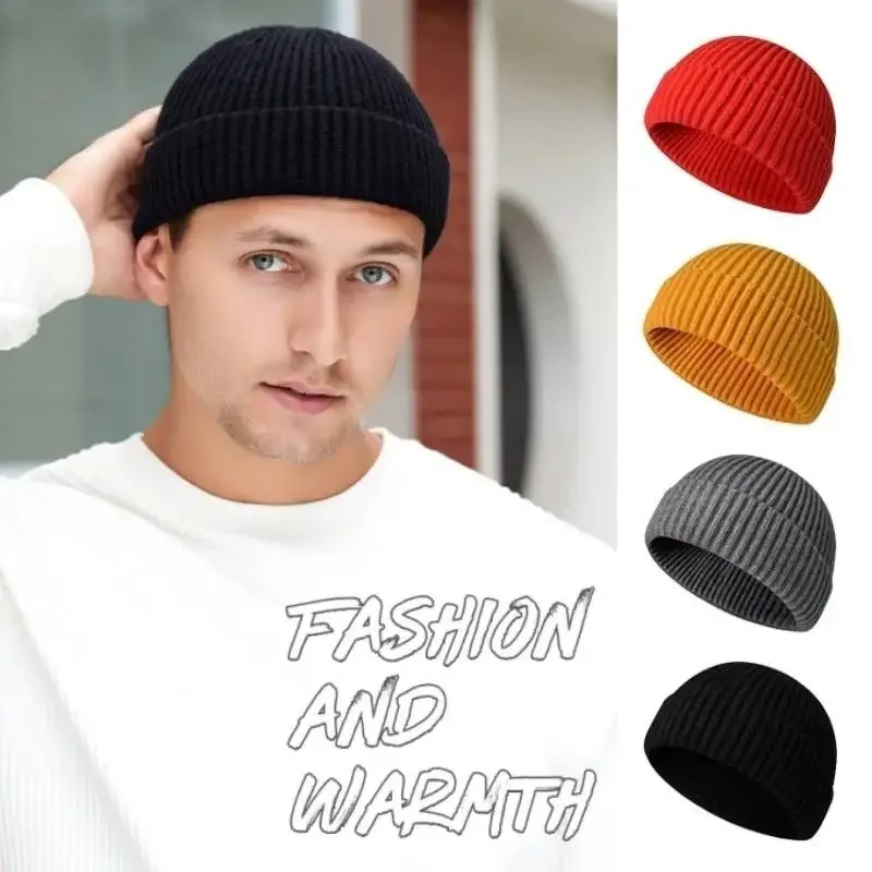 محبوك قبعة للرجال والنساء قبعات الصوف موضة بسيطة دافئة Skullies Beanies الصلبة الخريف قبعة شتوية قبعة نمط عصري #6