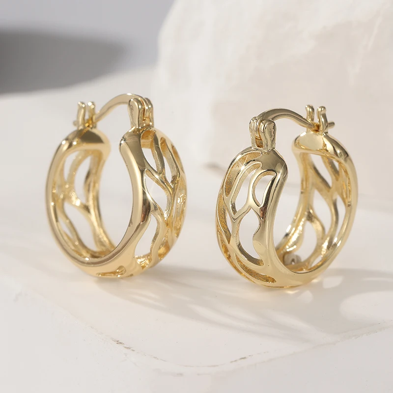 موضة موجزة الذهبي مطلي جوفاء هوب القرط للنساء رائعة الشرير نمط حفلة مأدبة مجوهرات اكسسوارات الحرف هدية #3