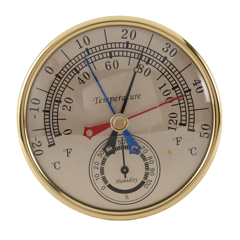 5Inch Min Max Thermometer Hygrometer Wall Mount Wall Hang Analog Indoor Outdoor Anti Rain Temperature Humidity Meter