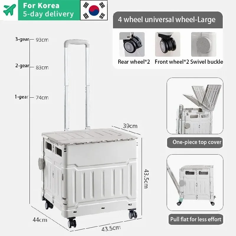 야외 접이식 휴대용 쇼핑 카트, 손으로 밀고 피크닉 캠핑 트롤리, 야채 바구니 트롤리 당김 막대, 후면 쇼핑 카트 