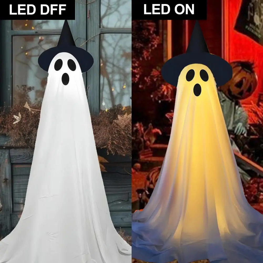 Adjustable Height Ghost Prop Spooky Halloween Ghost Decorations with Led Lights for Outdoor Haunted for Easy for Haunted