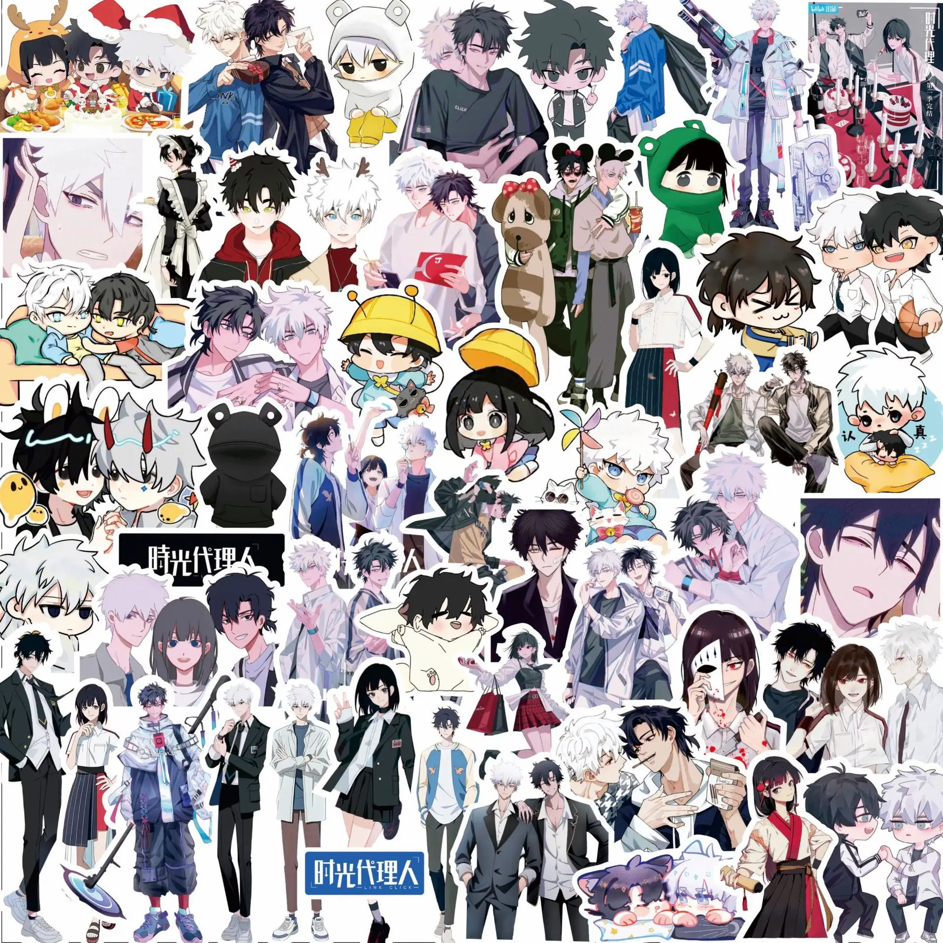 60 Pcs/set Link Click Stickers Cheng Xiaoshi  Lu Guang Qiao Ling Kawaii Scrapbooking for Fans Decoration Collection Gift