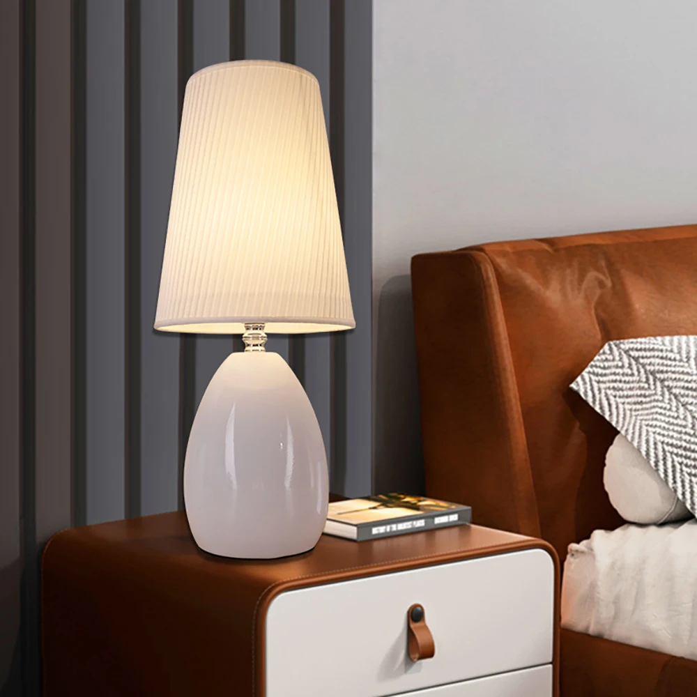 Table Lamp for Living Room Bedroom Bedside Nordic Modern Fabric Touch Sensor Light Desk Dormitory Student LED Reading Lamp