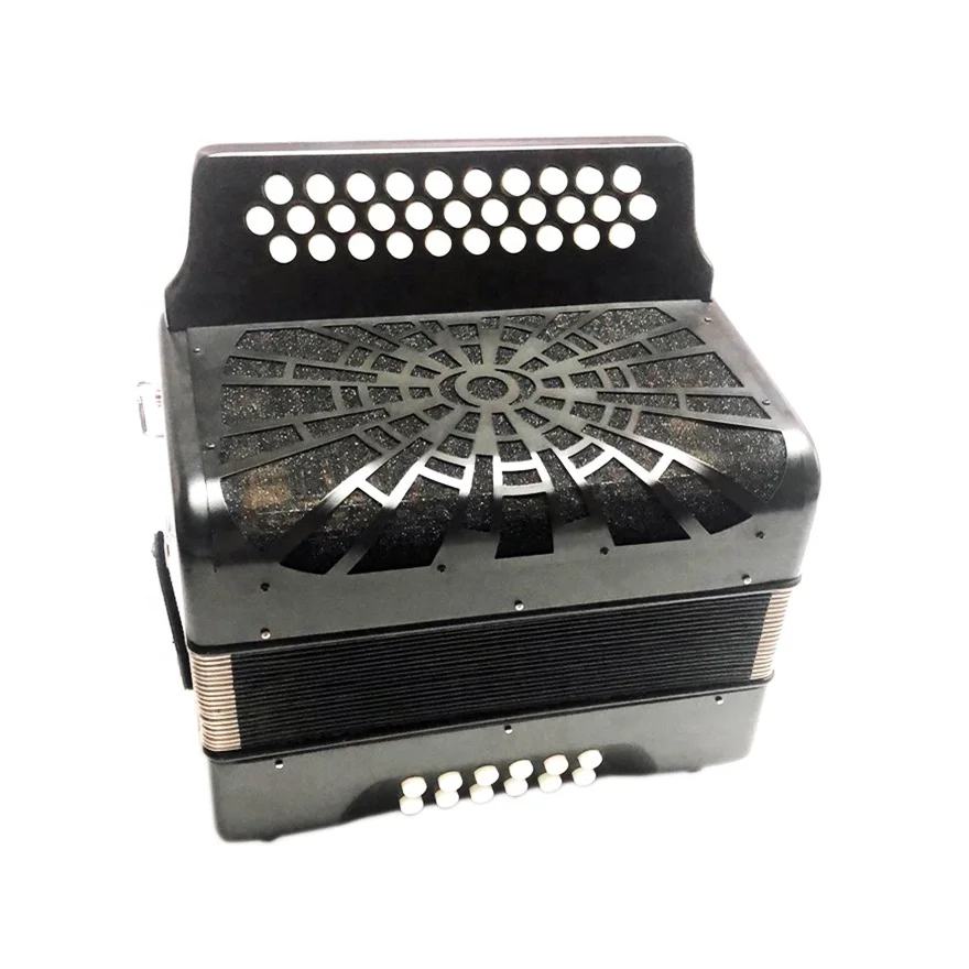 Professional 31 Buttons 12 Bass Accordion JB3112D Diatonic Style Black Color 3 Chorus Inside for Student Use