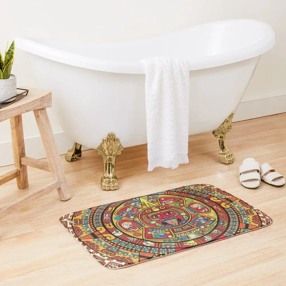 

Colorful Mayan Calendar Bath Mat Floors Carpet In The Bathroom Kitchens Mat