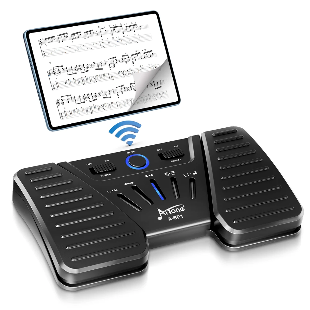 

JOYO AITONE Series A-SP1 Wireless Page Turner 5 Modes Bluetooth Music Foot Pedal for Tablets/Android iOS Phones Page Turning