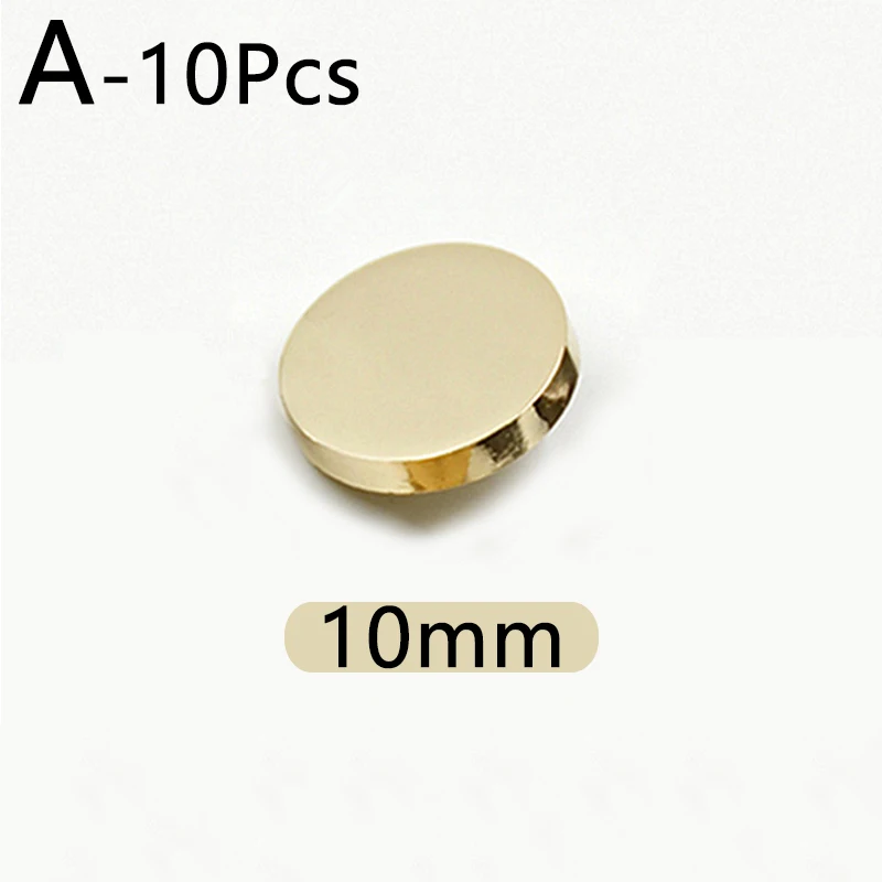 Flat Metal Gold Buttons Round for Garment Jeans Jacket Suit Coat Handmade Needlework Decorative DIY Crafts