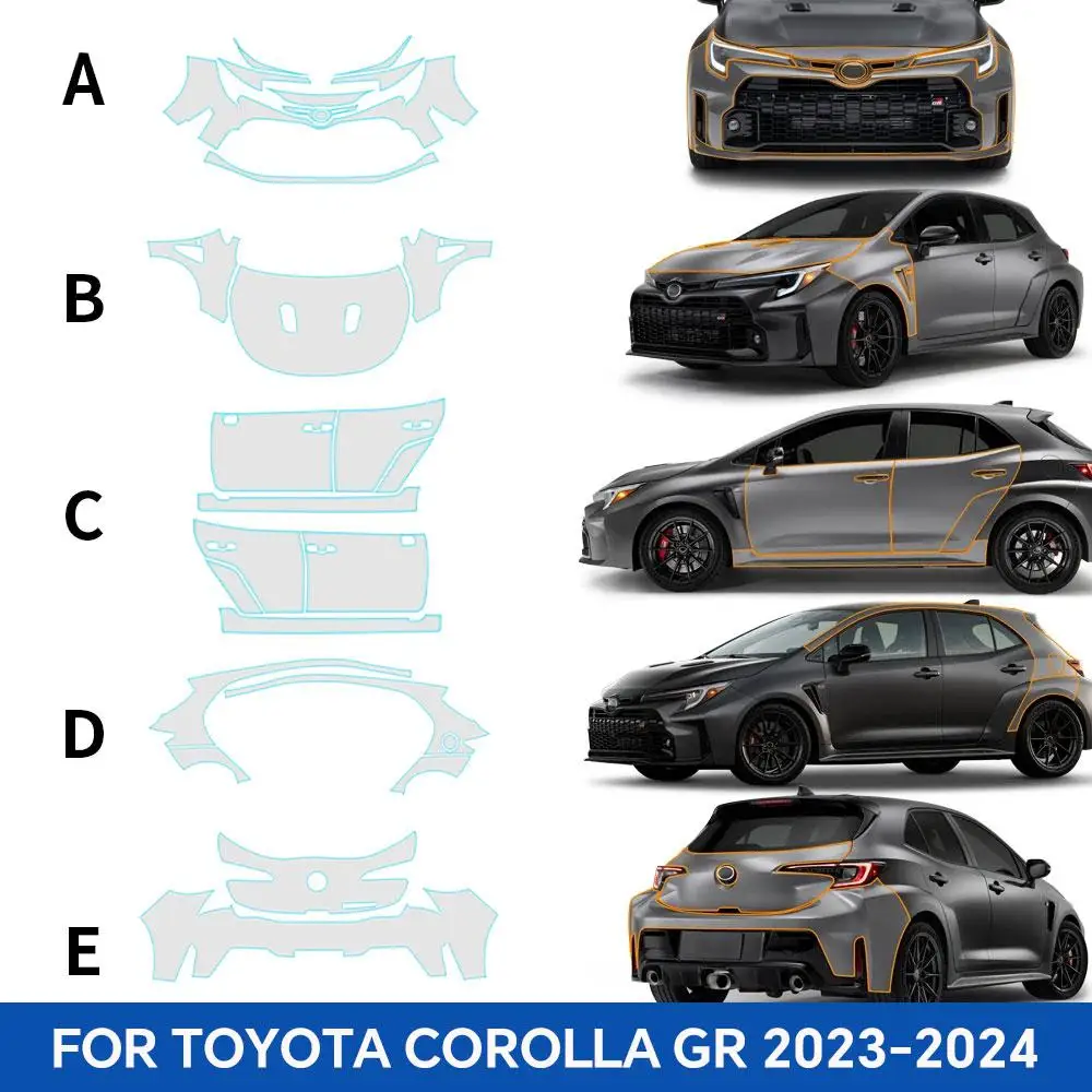 

For Toyota Corolla GR 2023 2024 TPU Paint Protection Film Self-Healing Clear Bra Pre-cut PPF Kit Car Body Anti-Scratch Resistant