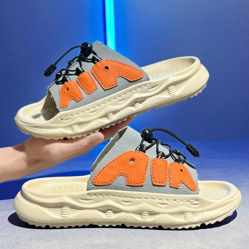 

2026 Summer New Men's Soft Sole Slippers Fashion Trend Personality Beach Slippers Home Outdoor Casual Slide Sandals