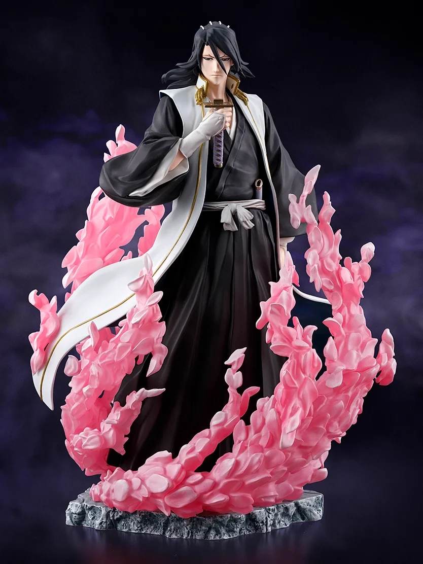 Stock Original Bandai Anime Figure Bleach Kuchiki Byakuya FiguartsZero Tamashi PVC Action Figurine Toys Doll 18.5cm Model