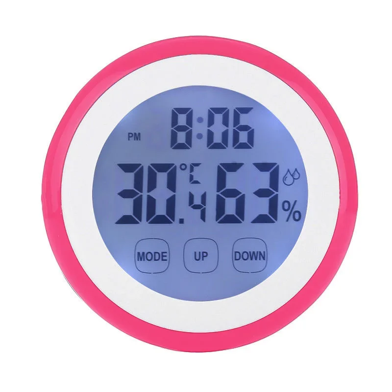 Digital Temperature Humidity Meter Thermometer Hygrometer Indoor Outdoor Weather Station Clock Humidity Time Function Wall Clock