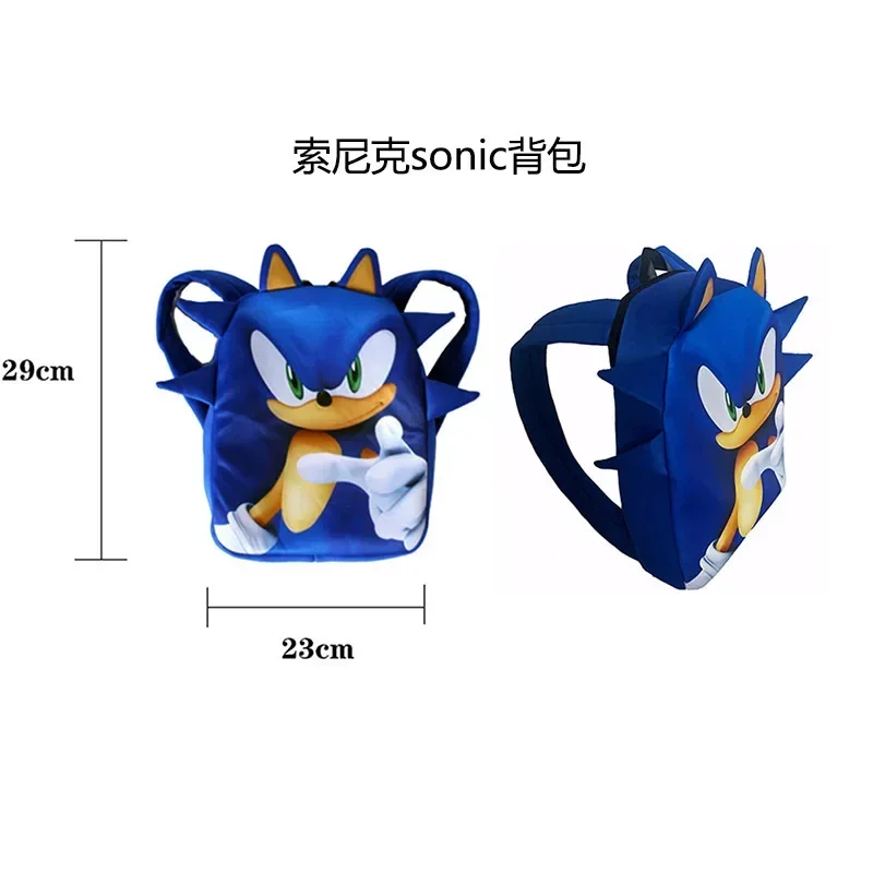 Zaino per bambini Sonic Action Figure Giocattoli Borsa da scuola per feste di ruolo per bambini Borsa da scuola per ombra riccio Regalo per bambini