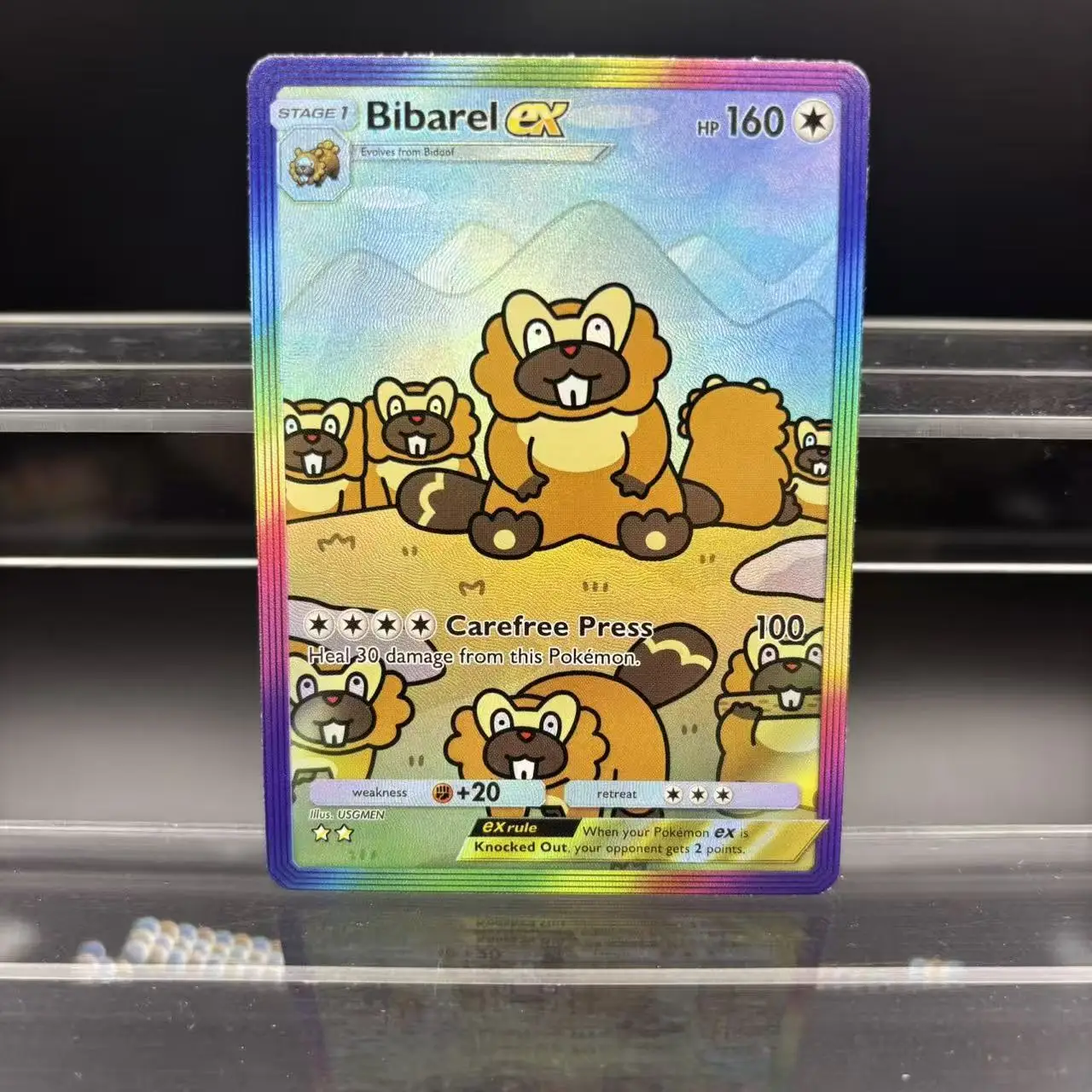 5Pcs/set Self Made PTCG English Pocket Mobile Game Snorlax Raichu Bibarel Hand-Drawn Flash Card Anime Collection Card Gift Toy