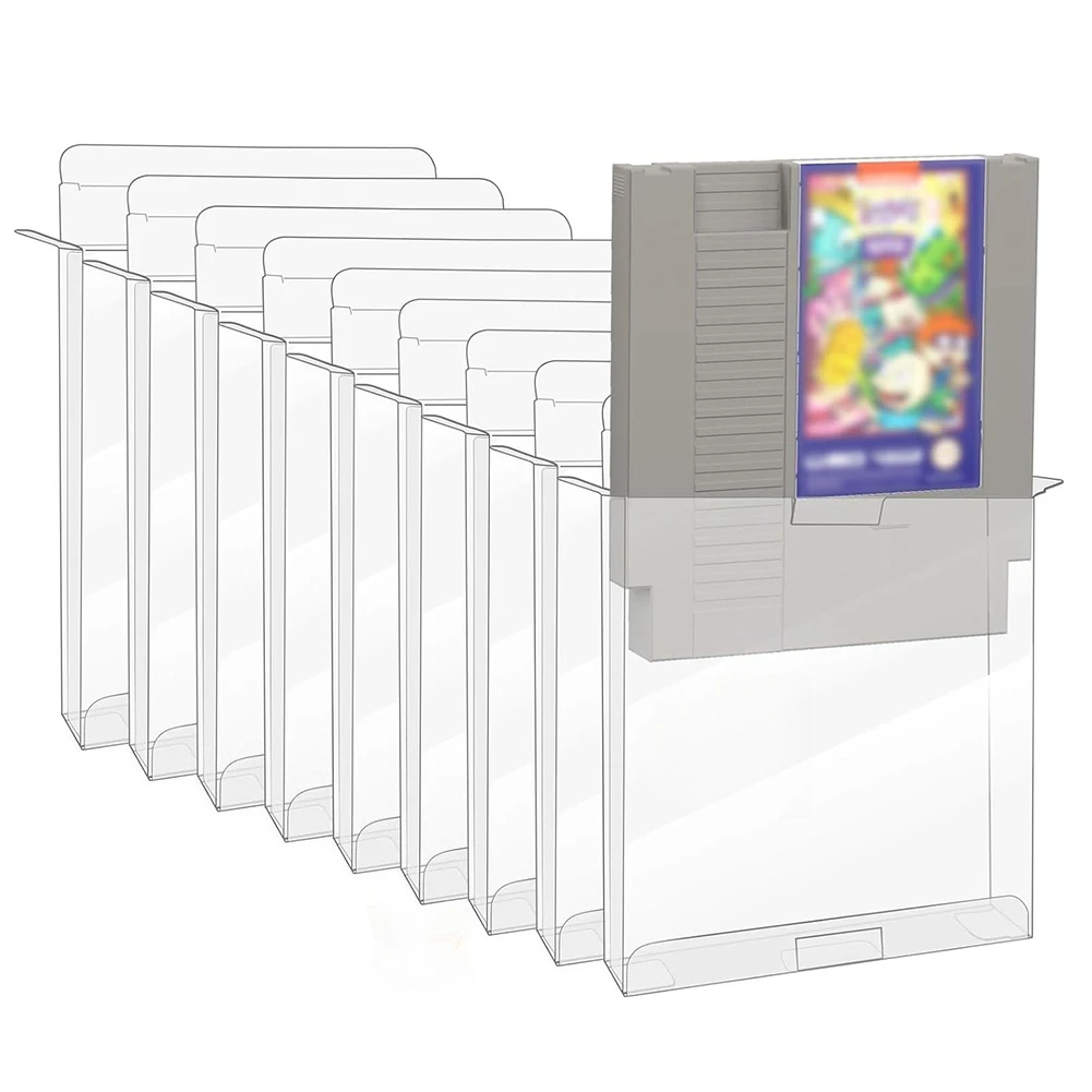 

Clear transparent plastic PET game card protector case for NES cartridge game boxes