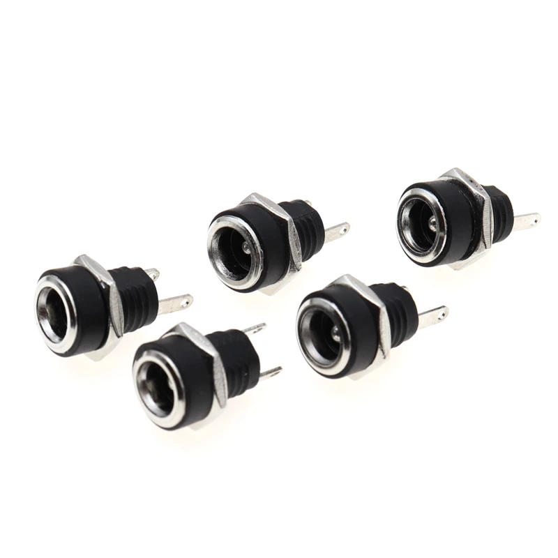 10 buah 5 pasang DC konektor daya Pin 2.1x5.5mm steker betina Jack + colokan jantan Jack soket adaptor DC-022B