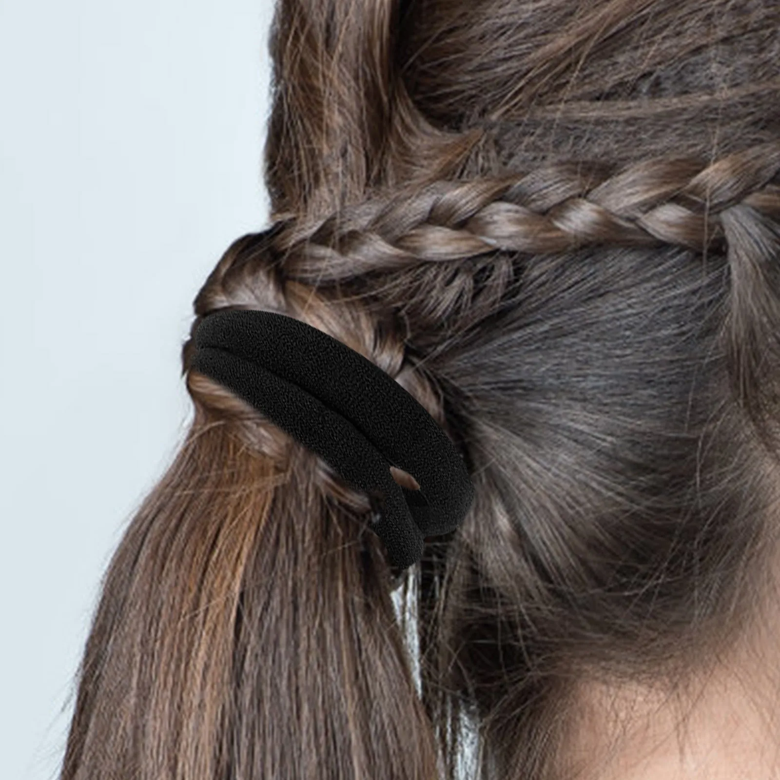 

100pcs Black Elastic Ties Seamless Ponytail Holders for Thick Hair Soft No Damage 5cm Women Girl Hair Accessories