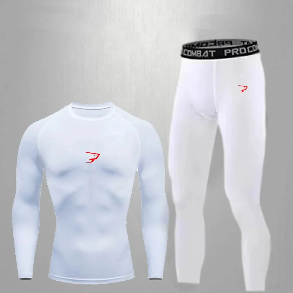 2026 Spring and Autumn Running Fitness Suit, Training Quick-drying Night Running printed Long-sleeved Tight-fitting Suit