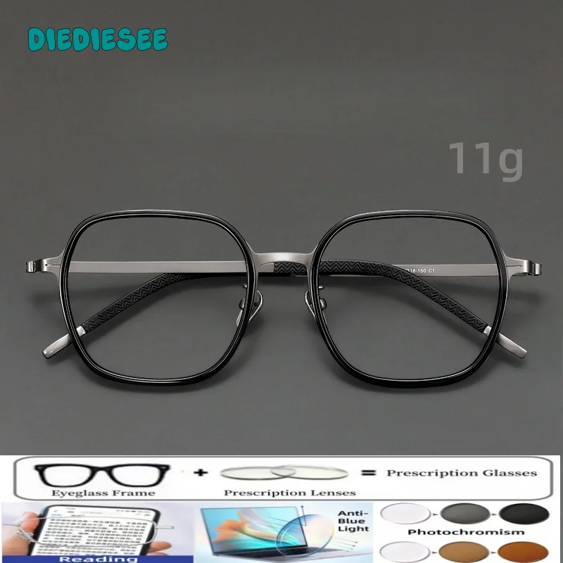 

DIEDIESEE New Ultra Light Pure Titanium Men's Eyeframe Personalized Fashion Polygonal Optical Prescription Glasses 26008