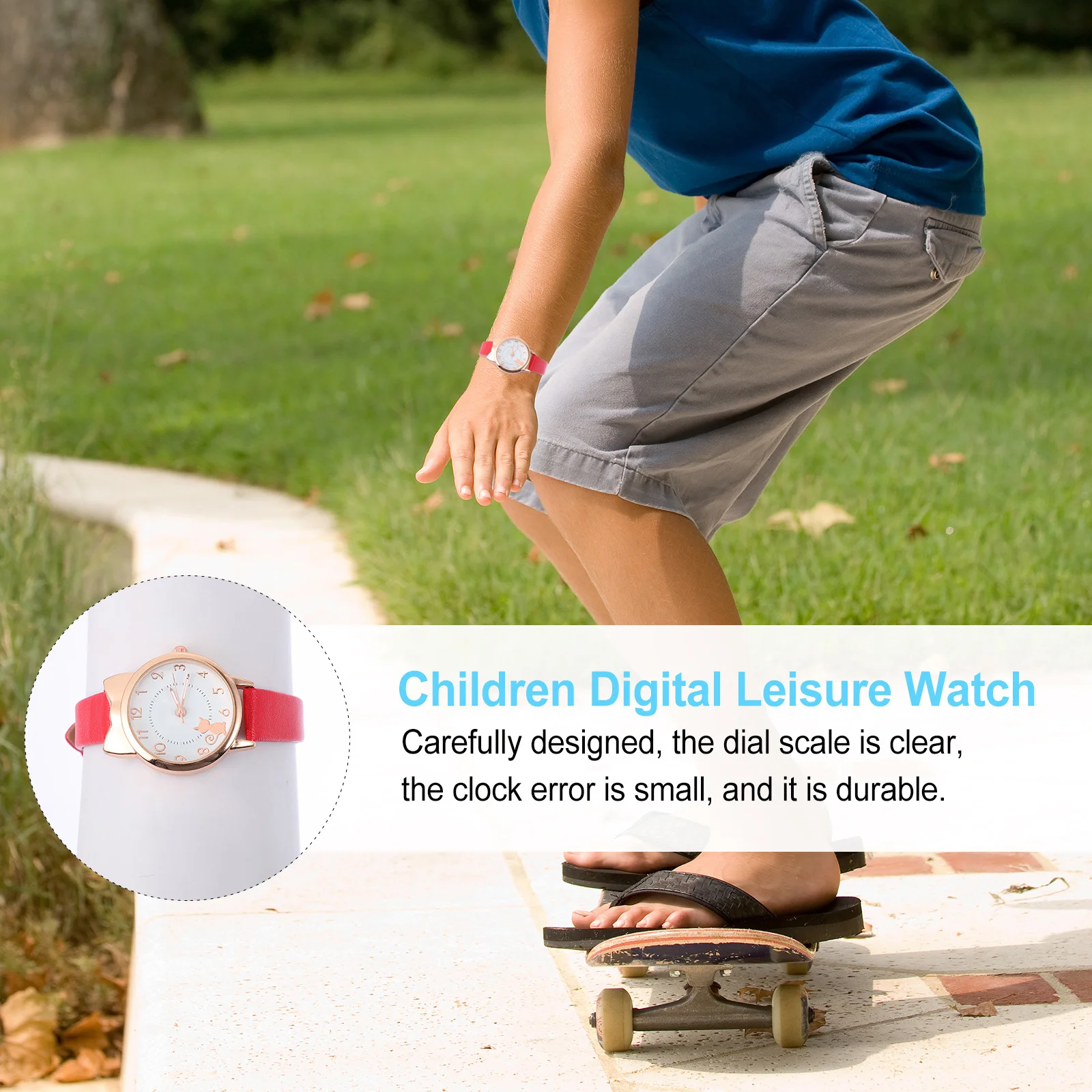 ساعة كاجوال رائعة على شكل قطة، ساعة يد متينة من سبائك الزجاج، مقياس واضح، ساعة صغيرة، هدية صديق موثوقة #2