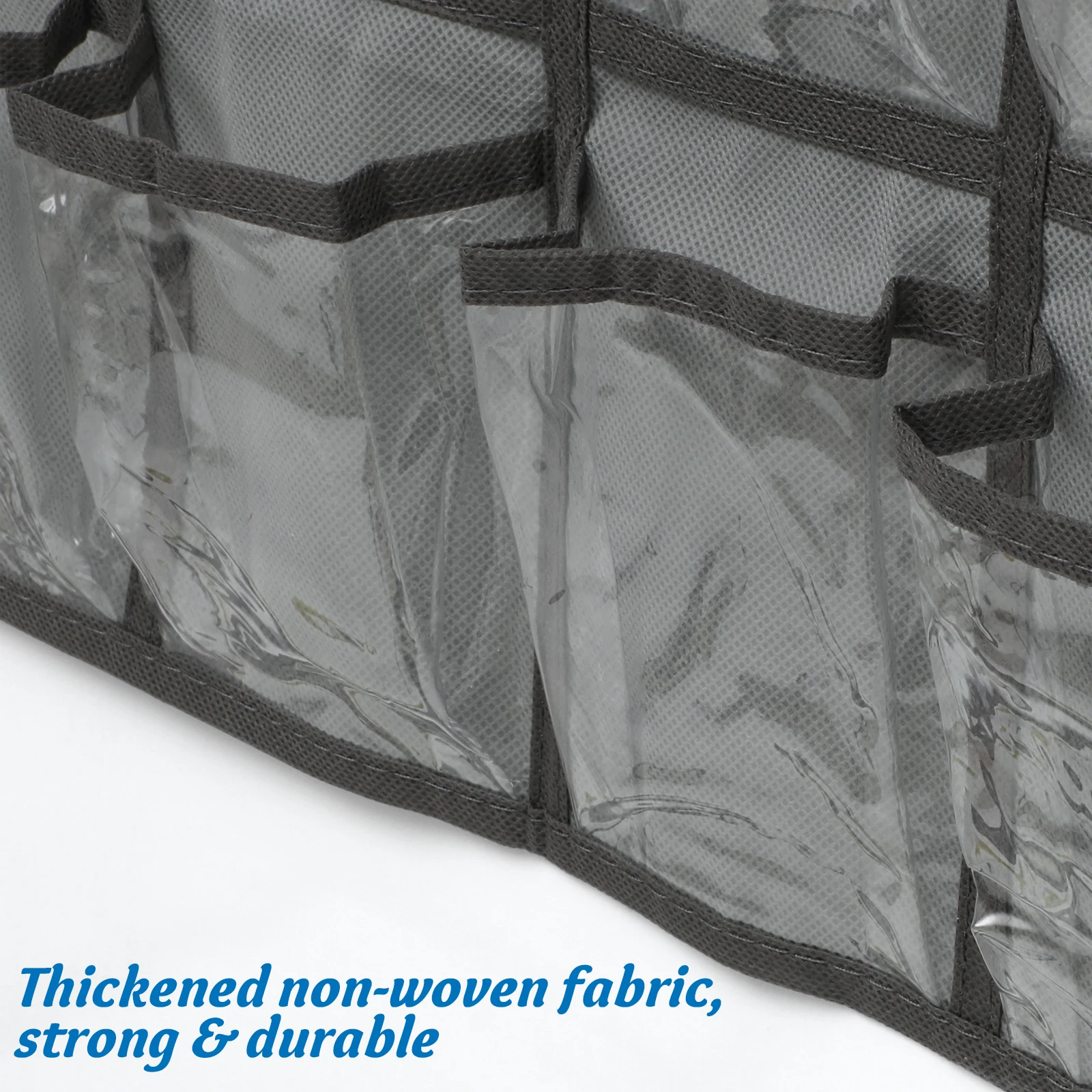 

24PCS Grey Border Wall Hanging Phone Storage Pouch for Classroom Cell Phones Non Woven Foldable ganizer 4 Metal Multi