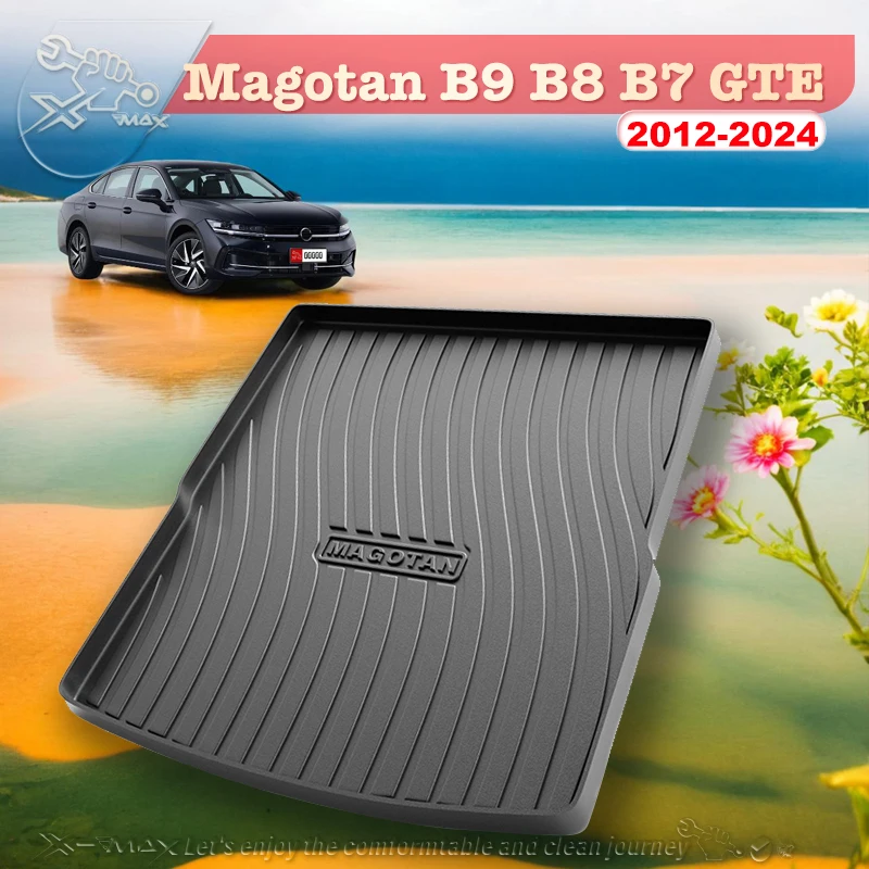 

For Vw Magotan B9 B8 B7 GTE 2012-2024 Fit Car Trunk Mat All Season Black Cargo Mat 3D Shaped Laser Measured Trunk Liners