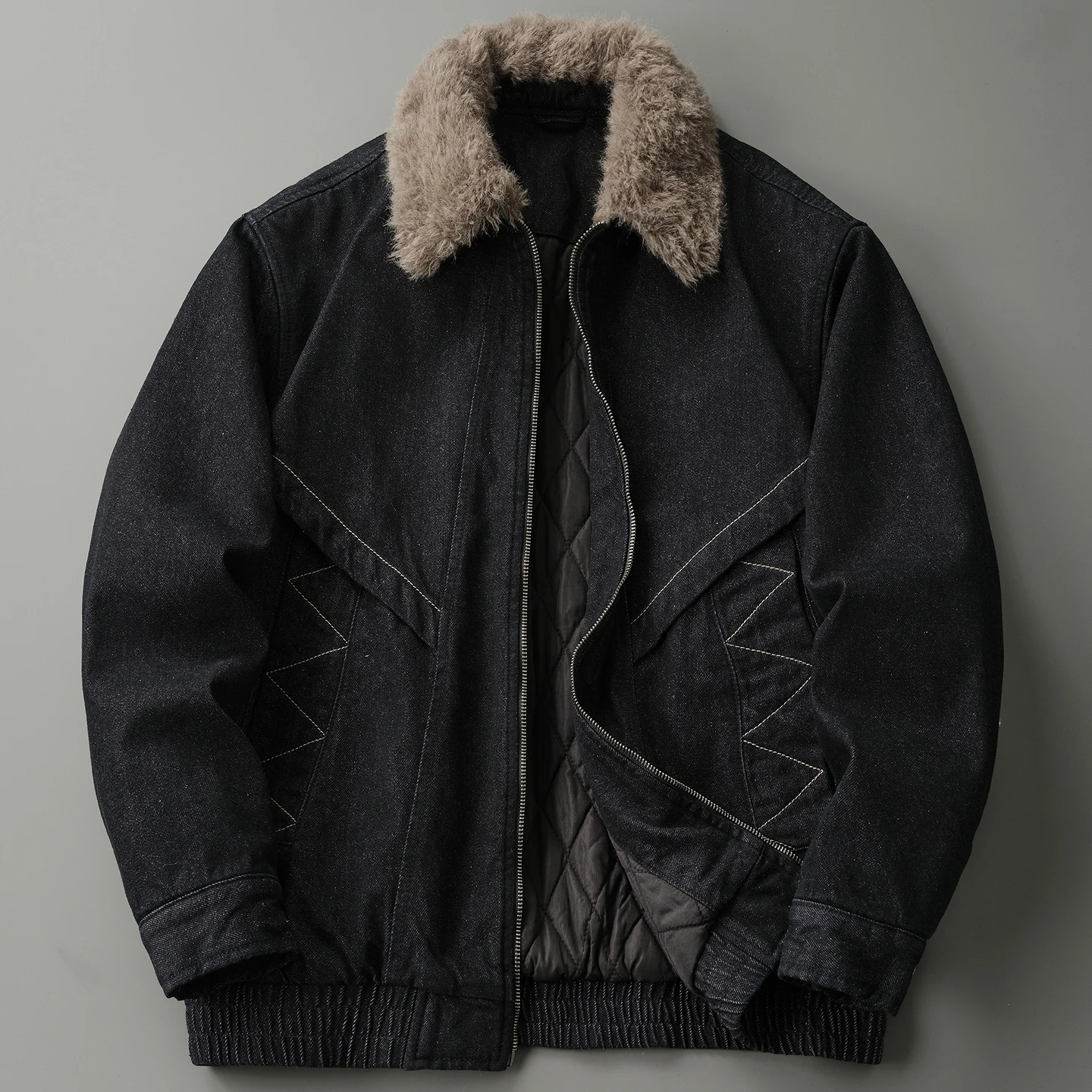 

Зимняя черная и хлопковая джинсовая куртка, мужская американская модная брендовая свободная хлопковая куртка, утолщенная теплая хлопковая куртка