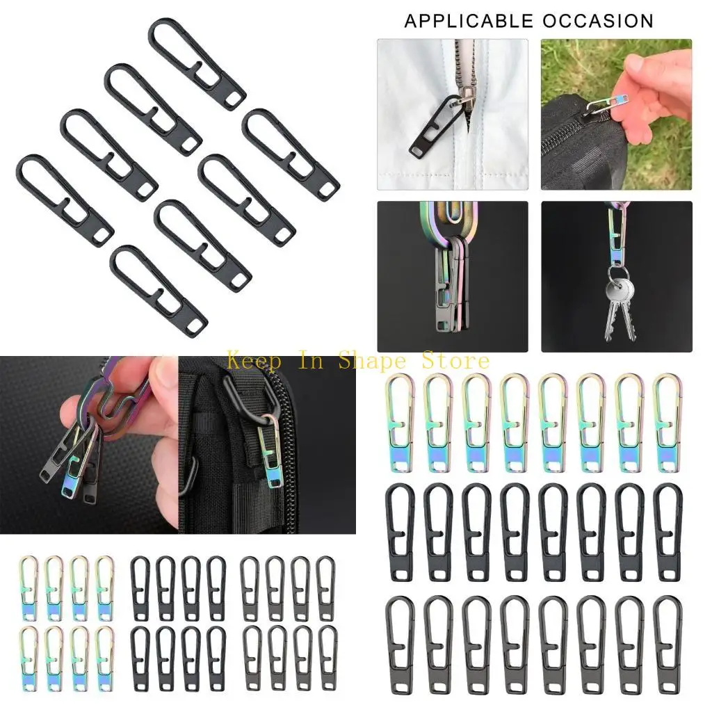 

U1JC 8 шт. маленькие молнии из титанового сплава, подвесные пряжки, брелки для рюкзаков, уличные разъемы, брелки, портативный