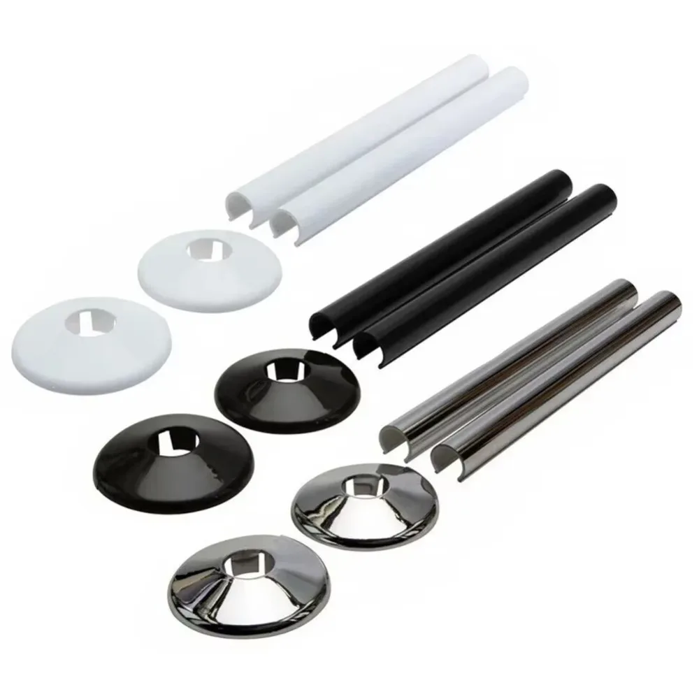 Plastikowe osłony na rury chłodnicy, zaciskane, kołnierze 15 mm, osłony na rury, łatwa instalacja, schludne dekoracyjne pierścienie na zawory kątowe.