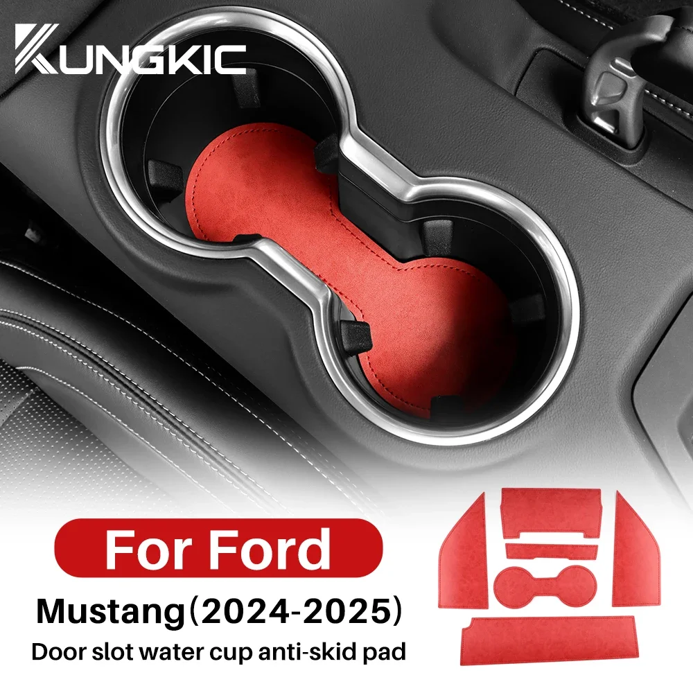 

LHD RHD Cup Mat For Ford Mustang 2024 2025 Car Anti-Slip Dust-proof Rubber Pads Rug Gate Slot Mats Sticker Interior Accessories