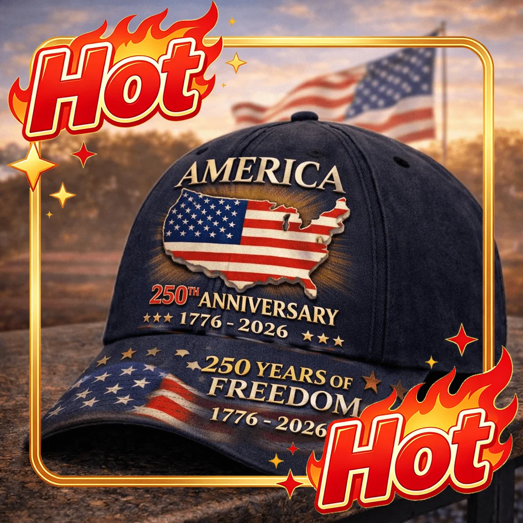 Custom Cap Adjustable Dad Hat Featuring A Graphic Of The USA Map And Flag, Celebrating 250 Years Of Freedom, Perfect As A Gift O