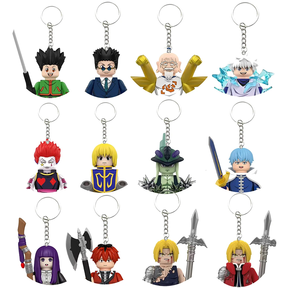 Hot New Anime Hunter X Hunter Mini Building Blocks Figure Keychain Bag Pendant Collectible Toy Gift