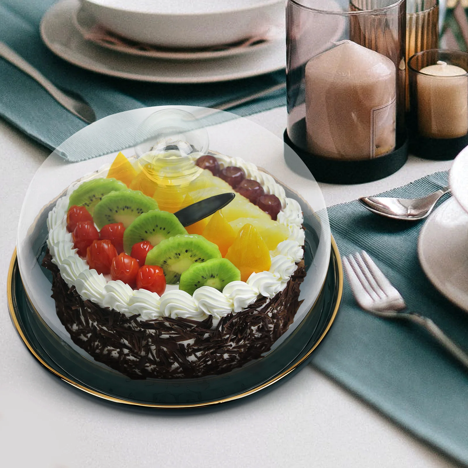 

1Set Food Storage Tray Tasteless Safe Dessert Plate Portable Fruit Plate for Holiday Celebration Food Serving Tray