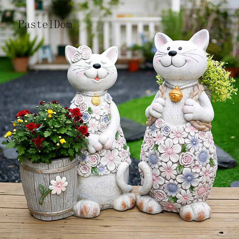Cute Cartoon Lucky Cat Succulent Planter, Creative Animal Flower Pot, Trending Home Garden Ornament for Courtyard Balcony Decor