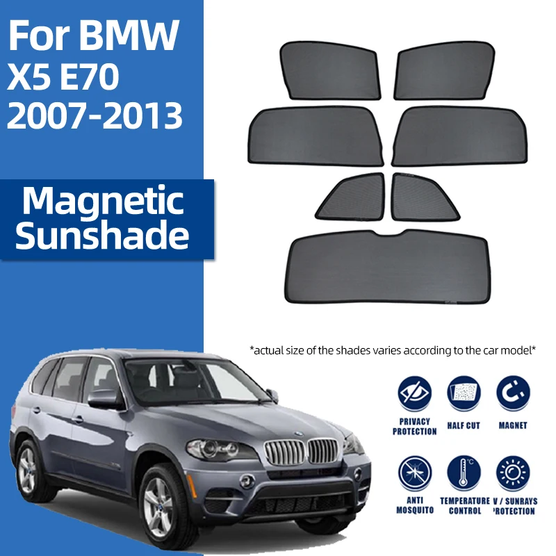 

For BMW X5 E70 2006-2013 E 70 Magnetic Car Sunshade Shield Front Windshield Frame Curtain Rear Side Baby Window Sun Shade Visor