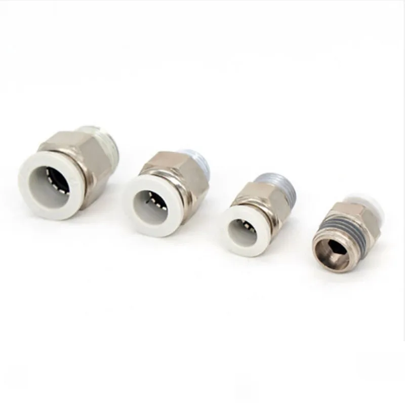 HIGH QUALITY White BSPT PC4-01 PC6-01 PC8-01 Pneumatic Connectors male straight one-touch fittings