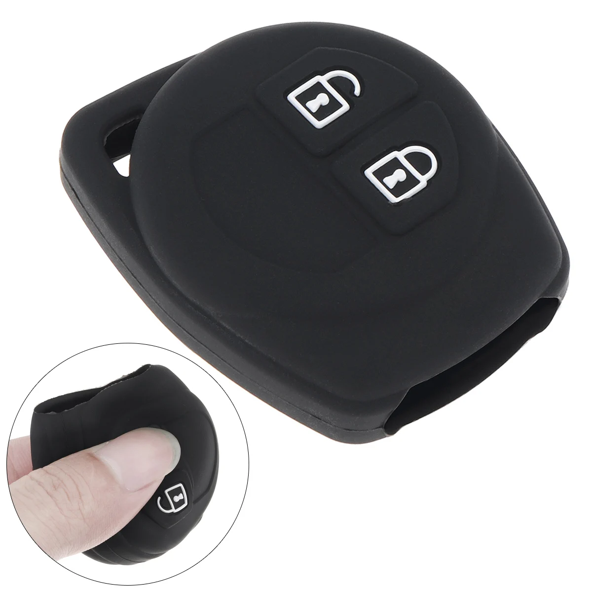 2 Buttons Silicone Straight Plate Car Key Case Protector Holder Fit for SUZUKI SWIFT SX4 Alto IGNIS Splash 2007-2013